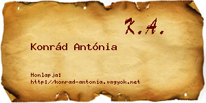Konrád Antónia névjegykártya